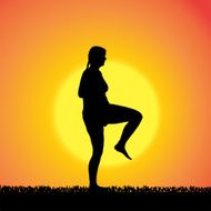 Vector silhouette of woman N270