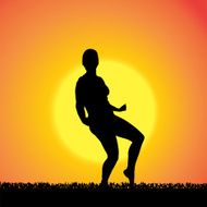 Vector silhouette of woman N271