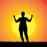 Vector silhouette of woman N273
