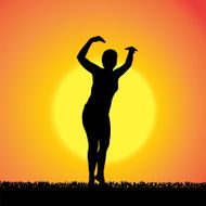 Vector silhouette of woman N276