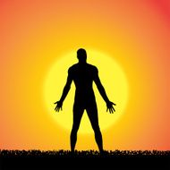Vector silhouette of a man N625