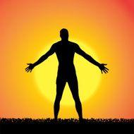 Vector silhouette of a man N627