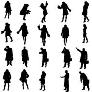 Vector silhouettes of different people N69