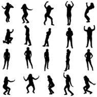 Vector silhouettes of different people N70