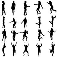 Vector silhouettes of different people N71