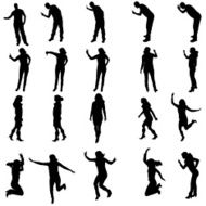 Vector silhouettes of different people N72