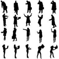 Vector silhouettes of different people N73