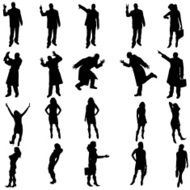 Vector silhouettes of different people N74