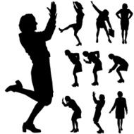 Vector silhouette of woman N277