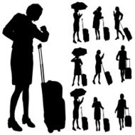 Vector silhouette of a woman N1522