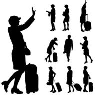 Vector silhouette of a woman N1523