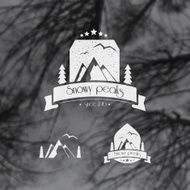 Sign chevron sticker mountain forest birds