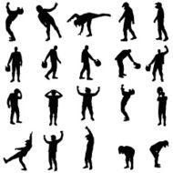 Vector silhouette of man with helmet