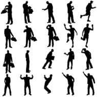 Vector silhouette of a man N629