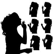 Vector silhouette of woman N278
