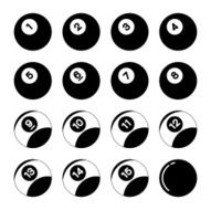 Pool Balls Silhouette Icons