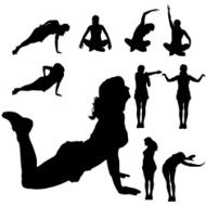 Vector silhouette of a woman N1524