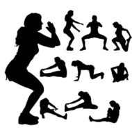 Vector silhouette of a woman N1525