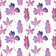 vector watercolor seamless pattern with leaves