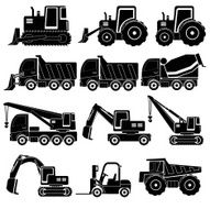 Heavy duty machines icon Set