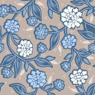Seamless retro background with dahlia N2