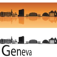 Geneva skyline in orange background