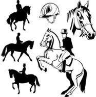 Equestrian Dressage - Drawings and Silhouettes
