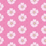 Seamless floral pattern mallow and cosmos