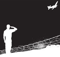 US Soldier Saluting Air Force War Plane