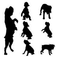 Vector silhouette of a dog N156