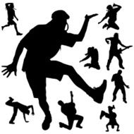 Vector Silhouette Of People N586