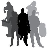 Vector silhouette of businesman N8