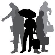 Vector silhouette of businesman N9