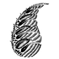 decorative silhouette of a floral paisley N2