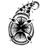 decorative silhouette of a floral paisley N3
