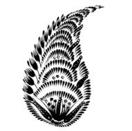 decorative silhouette of a floral paisley N4