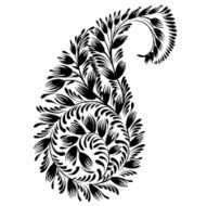 decorative silhouette of a floral paisley N5