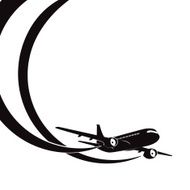 Airplane&#039;s silhouette on white background