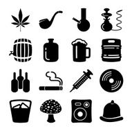 Drunk Party Silhouette Icons