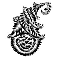 decorative silhouette of a floral paisley N6