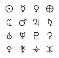 Solar System Silhouette Icons