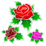 roses vector set
