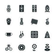 Loudspeaker Design Silhouette Icons