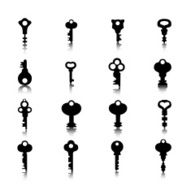 Set of Antique Keys Silhouettes