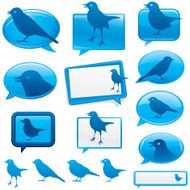 Bird speech bubble icons