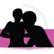 silhouette of a couple woman man in bed