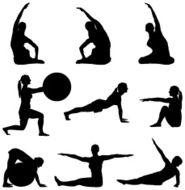 Flexible females holding yoga poses