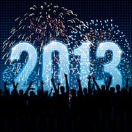 New Year&#039;s 2013 Party with Fireworks