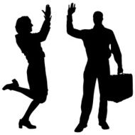 Vector silhouette of a people N181
