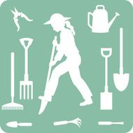 Gardening Tools Silhouettes